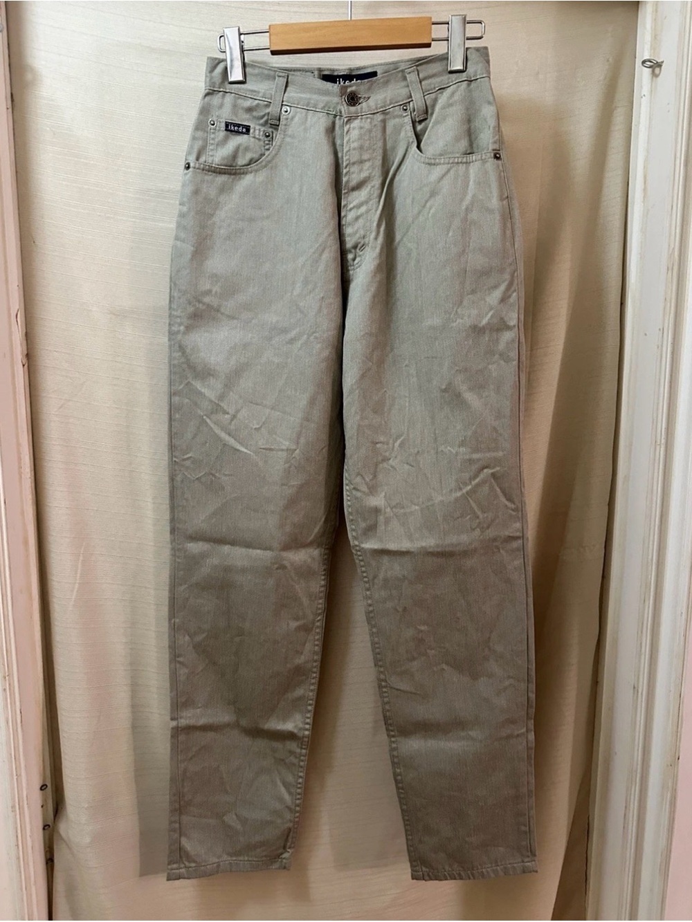 NWT Ikeda Madison Vintage 90s Tan Straight Leg Jeans High Rise Women’s Size 27